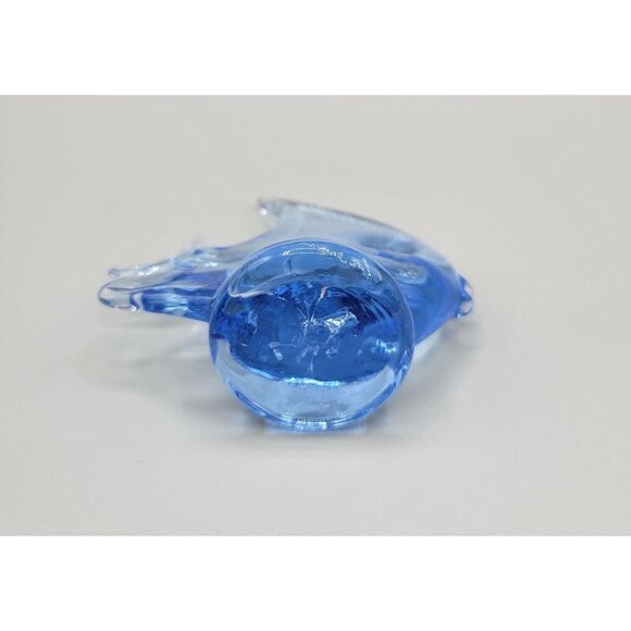 Art Glass Angel Fish Blue Figurine Paperweight Hand Blown Ocean Sea Life - Picture 6 of 11